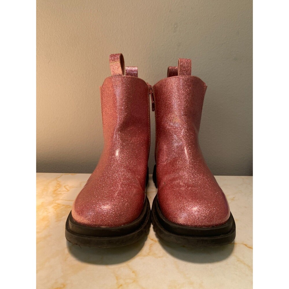 Thereabouts Willow Pink Glitter Memory Foam Chelsea Boots Side Zipper Girl's 2M